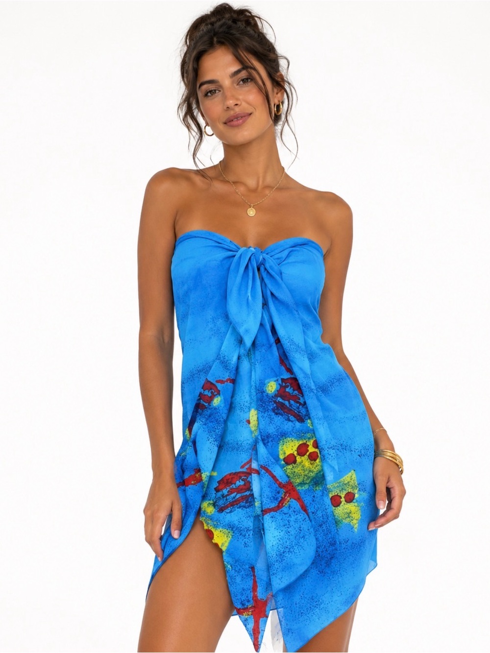 AJ Tropics Sheer Polyester Swim/Beach Wrap